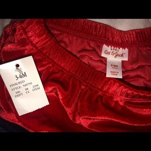 BNWT- RED ❤️ baby undies.  Velvet-like 3-6 mo.